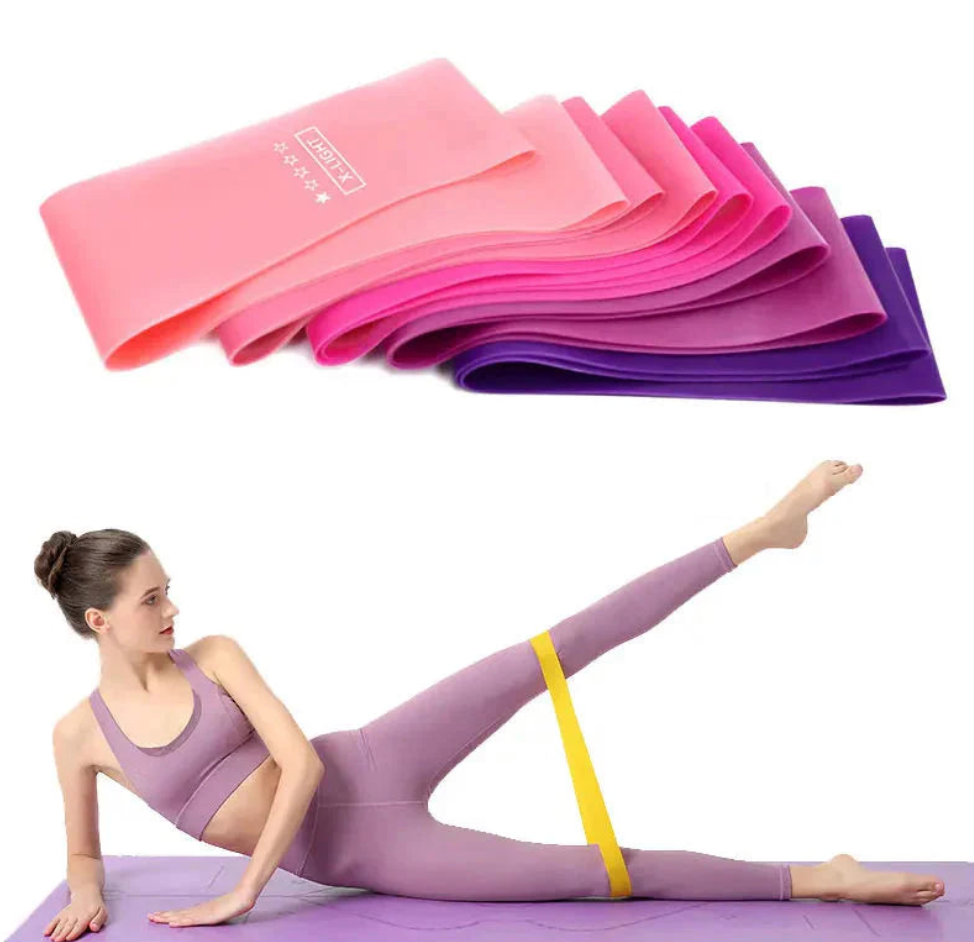 Elastic Resistance Bands Set for Yoga, Pilates, and Strength Training - 5-Pack